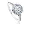 Christopher Designs Traditional Halo Engagement Ring Setting with Pave Set Diamond Band