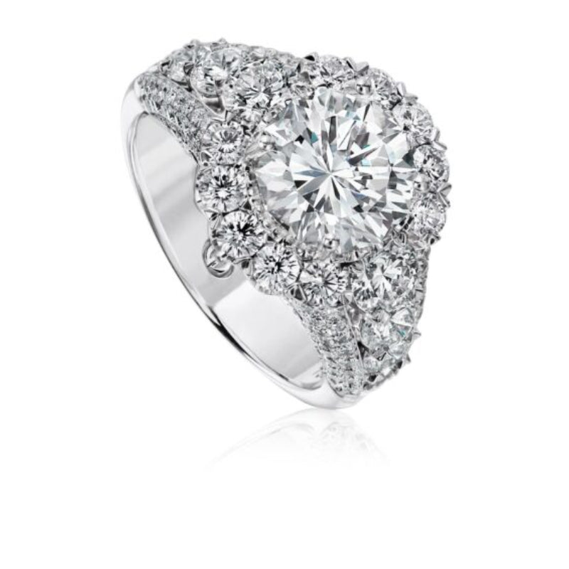 Christopher Designs Elegant Diamond Engagement Ring Setting with Round Cut Diamonds in White Gold