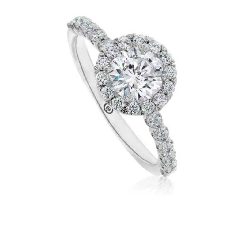 Christopher Designs Halo Engagement Ring Setting with Classic Diamond Band