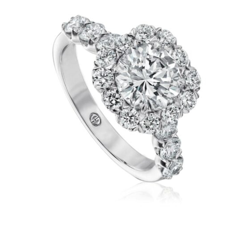 Christopher Designs Classic Halo Engagement Ring Setting with Round Diamond Band