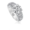 Christopher Designs Vintage Inspired Solitaire Engagement Ring Setting with Round Cut Diamonds