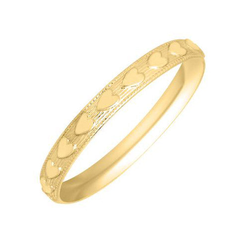 14K Yellow Gold Heart Band Baby's Ring