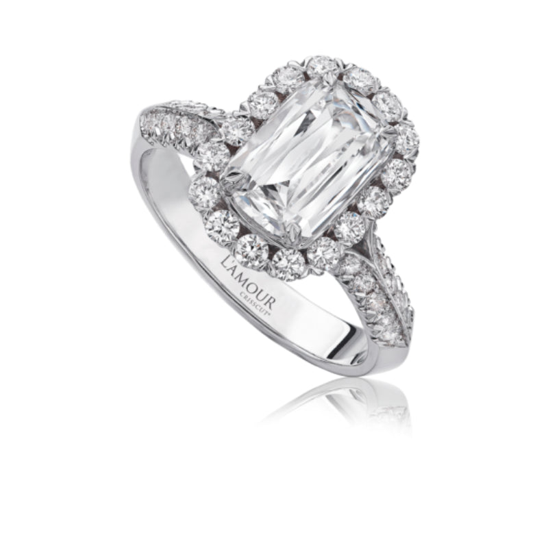 Christopher Designs Classic Diamond Engagement Ring with Round Cut Diamond Setting in 18K White Gold