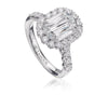 Christopher Designs Simple Engagement Ring with Halo and Round Cut Diamonds