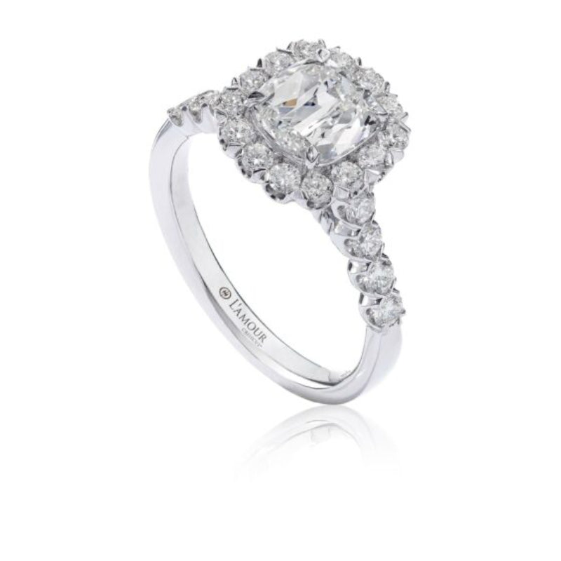 Christopher Designs L'Amour Crisscut® Cushion Shape Diamond Engagement Ring