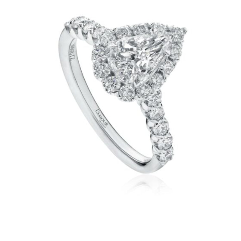 Christopher Designs L'Amour Crisscut® Pear Shape Diamond Engagement Ring