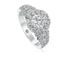 Christopher Designs Round Diamond Engagement Ring Setting with Cluster Diamond Band