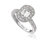 Christopher Designs Vintage Inspired 18K White Gold Diamond Engagement Ring with Round Diamond Setting
