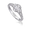 Christopher Designs Classic Diamond Engagement Ring with Side Diamonds Set in 18K White Gold.