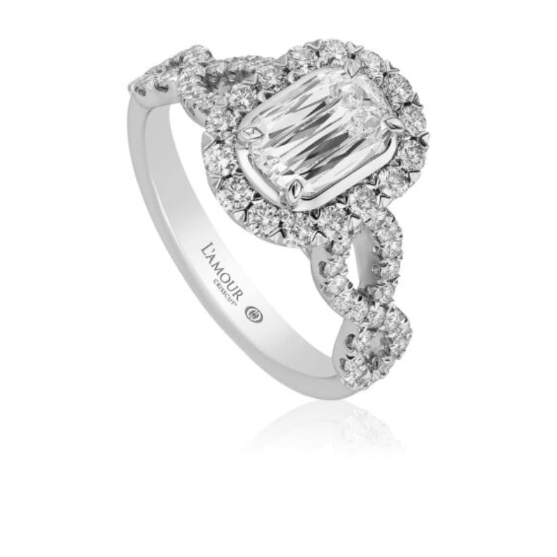 Christopher Designs L'Amour Crisscut Diamond Engagement Ring