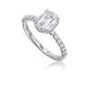 Christopher Designs Simple Diamond Engagement Ring with Diamond Set Shank in 18K White Gold