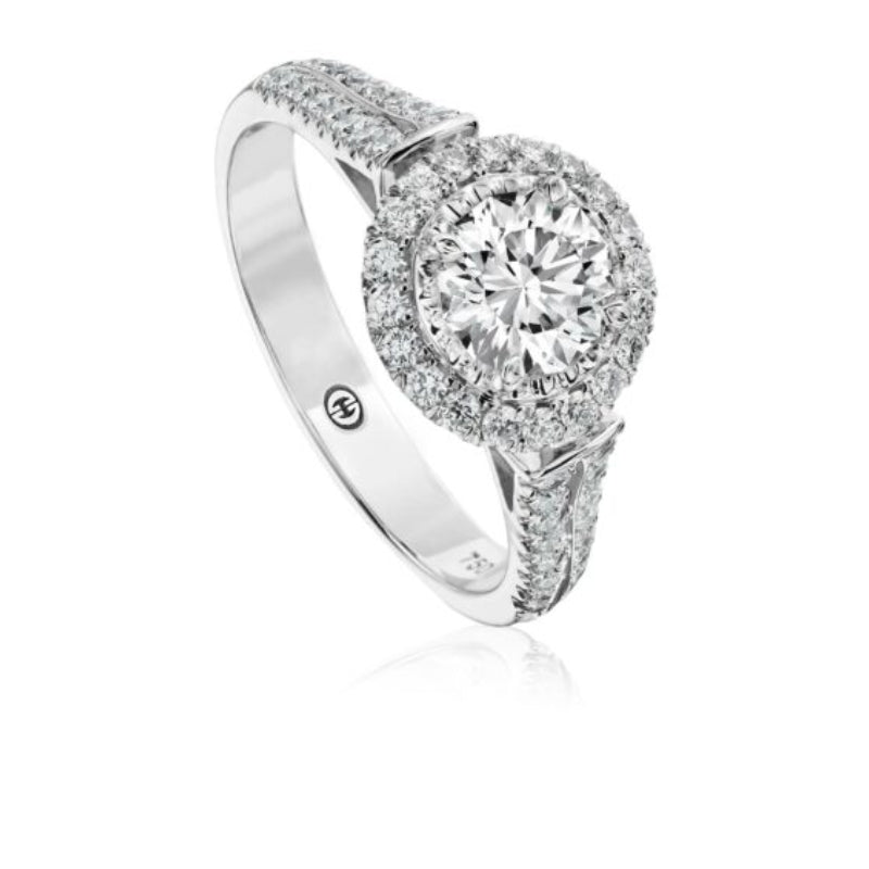 Christopher Designs Traditional Engagement Ring Setting with Double Diamond Band
