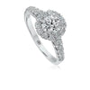 Christopher Designs Simple Engagement Ring Setting with Halo in White Gold