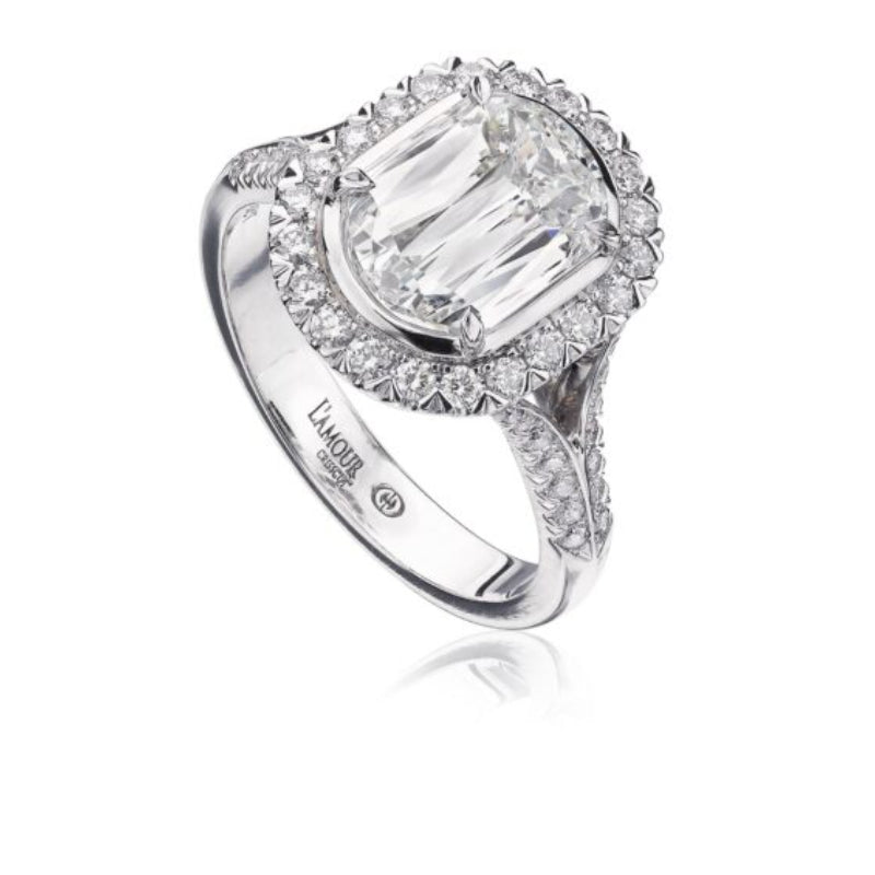 Christopher Designs Classic Diamond Engagement Ring with Diamond Set, Split Shank Setting