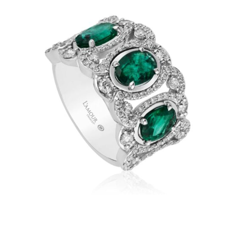 Christopher Designs Emerald Fashion Ring