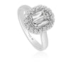 Christopher Designs Simple Halo Engagement Ring in White Gold