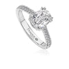 Christopher Designs Oval Solitaire Engagement Ring with Pave Set Diamond Band