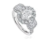 Christopher Designs 3 Stone Oval Halo Engagement Ring in 18K White Gold