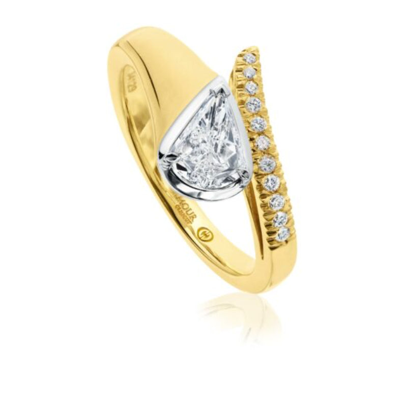 Christopher Designs Pear Shaped Engagement Ring in Yellow Gold Setting
