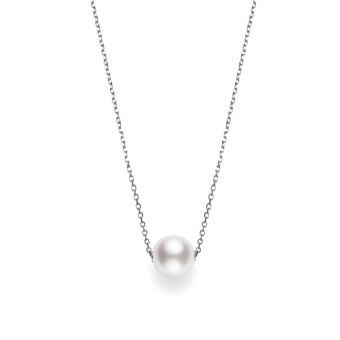 Mikimoto Akoya Cultured Pearl Single Pearl Pendant in 18K White Gold
