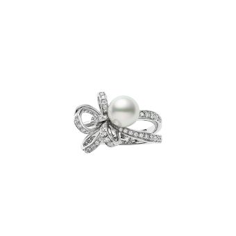 Mikimoto Jeux de Rubans Akoya Cultured Pearl and Diamond Ring - 18K WG