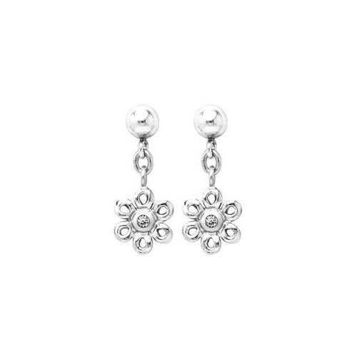 Sterling Silver Diamond Daisy earrings