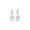 Sterling Silver Diamond Stacked Hearts earrings