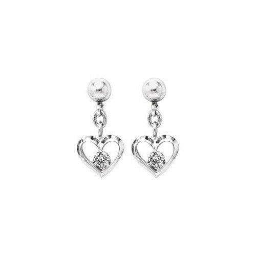 Sterling Silver Diamond Hearts earrings