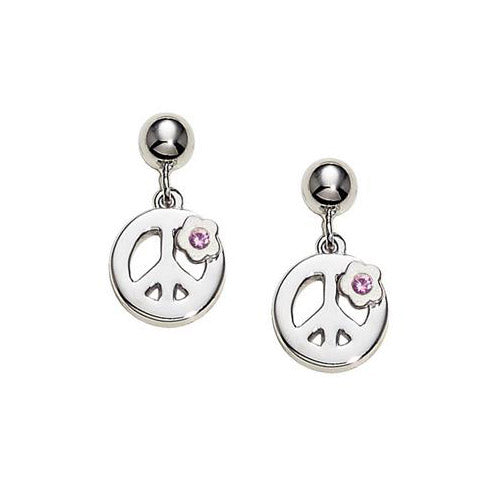 Sterling Silver Sapphire Peace earrings