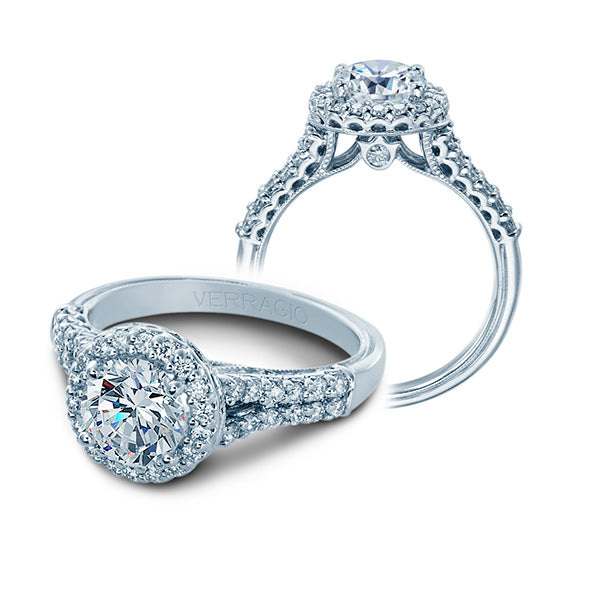 Verragio 14k White Gold Classic 0.50ct Diamond Semi Mount Engagement Ring
